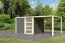 Gartenhaus SET terragrau mit Anbaudach, Grundfläche: 7,6m²