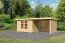Gartenhaus SET naturbelassen mit Anbaudach 2,8 m Breite, Grundfläche: 7,21 m²
