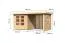 Gartenhaus SET AKTION naturbelassen mit Anbaudach 2,4 m Breite, Grundfläche: 4,45 m²