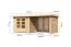 Gartenhaus SET AKTION naturbelassen mit Anbaudach 2,8 m Breite, Grundfläche: 5,05 m²