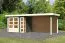 Gartenhaus SET terragrau mit Schleppdach 2,8 m Breite, Rückwand, Grundfläche: 5,07m²