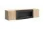 TV-Unterschrank | Bio-Ethanol Kamin | Farbe: Eiche Hickory Jackson | 2 Türen | Push-to-open Funktion | 2 Fächer | Maße: 160 x 40 x 40 cm