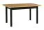Großer Esstisch JAAK in Schwarz/Eiche, ausziehbar, Abmessung 90 x 140/220 (B x T), Tischplattenhöhe von 32 mm, Oberfläche laminiert, Holzfüße