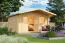 Ferienhaus F42 mit Vordach | 14,14 m² | 70 mm Blockbohlen | Naturbelassen | inkl. Fußboden & Isolierverglasung