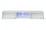 Schlichte Wohnwand Volleberg 01, Farbe: Weiß - Abmessungen: 140 x 260 x 40 cm (H x B x T), mit blauer LED-Beleuchtung
