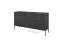 Kommode Worthing 38, Farbe: Schwarz / Gold - Abmessungen: 83 x 154 x 39 cm (H x B x T)