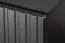 Wohnwand | 3 Meter lang | Farbe: Schwarz / Eiche Vicking | geriffelte Front | inkl. Integrierte LED-Beleuchtung | 1 Vitrine | 2 Wandregale | 300 x 45 x 160 cm