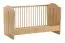 Babyzimmer Gitterbett / Babybett | Farbe: Eiche | Liegefläche: 70 x 140 cm | ABS-Kantenschutz | einfaches Design | Kinderzimmer | inkl. Lattenrost