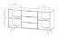 Kommode | Farbe: Eiche Dunin | 3 Schubladen | inkl. LED-Beleuchtung | 154 x 40 x 83 cm | 2 Türen | Soft-Close Funktion | 4 Fächer | Sideboard | schlanke Metallbeine