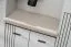 Garderobe | Kleiderschrank | Farbe: Kaschmir / Schwarz | Spiegel | Sitzgelegenheit | 4 Haken | Maße: 180 x 32 x 203 cm | 2 Schubladen | gepolstertes Paneel