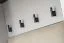 Garderobe | Kleiderschrank | Farbe: Kaschmir / Schwarz | Spiegel | Sitzgelegenheit | 4 Haken | Maße: 180 x 32 x 203 cm | 2 Schubladen | gepolstertes Paneel