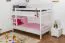 Kinderbett / Etagenbett Kiefer massiv Vollholz weiß lackiert 121 – Abmessung 90 x 200 cm, teilbar