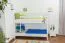 Kinderbett / Etagenbett Kiefer massiv Vollholz weiß lackiert 121 – Abmessung 90 x 200 cm, teilbar