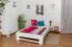 Einzelbett / Gästebett Buche massiv Vollholz weiß lackiert 110, inkl. Lattenrost - Abmessung 140 x 200 cm