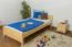 Kinderbett / Jugendbett Kiefer massiv Vollholz natur 80, inkl. Lattenrost - Abmessung 90 x 200 cm