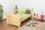 Kinderbett / Jugendbett Kiefer massiv Vollholz natur 91, inkl. Lattenrost - Abmessung 90 x 200 cm