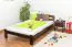 Kinderbett / Jugendbett Kiefer Vollholz massiv Nussfarben A5, inkl. Lattenrost - Abmessung 120 x 200 cm