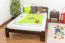 Kinderbett / Jugendbett Kiefer Vollholz massiv Nussfarben A5, inkl. Lattenrost - Abmessung 120 x 200 cm