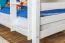 Etagenbett / Spielbett David Buche massiv weiß lackiert mit Rutsche, inkl. Rollrost - 90 x 200 cm, teilbar