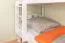 Etagenbett für Erwachsene "Easy Premium Line" K18/n, Kopfteil mit Löchern, Buche Vollholz massiv Weiß - 90 x 200 cm, (L x B) teilbar