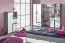 Jugendzimmer - Regal Oskar 05, Farbe: Anthrazit / Weiß - 192 x 50 x 40 cm (H x B x T)