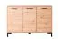 Kommode Pandrup 10, Farbe: Eiche - Abmessungen: 83 x 120 x 40 cm (H x B x T), mit 3 Türen und 4 Fächern