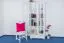 Vitrine Kiefer massiv Vollholz weiß Junco 34 - Abmessungen: 195 x 80 x 35 cm (H x B x T)