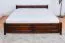 Jugendbett Kiefer massiv Vollholz Walnussfarben 77C, inkl. Lattenrost - 180 x 200 cm (B x L)