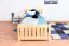 Kinderbett / Jugendbett Kiefer massiv Vollholz natur 66, inkl. Lattenrost - 90 x 200 cm (B x L)
