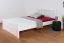 "Easy Premium Line" Doppelbett K8 in Überlänge 140 x 220 cm, Buche Vollholz massiv weiß lackiert, inkl.1 Abdeckblende
