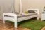 Einzelbett / Gästebett Kiefer Vollholz massiv weiß lackiert A6, inkl. Lattenrost - Abmessung 90 x 200 cm