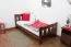 Kinderbett / Jugendbett Kiefer Vollholz massiv Nussfarben A22, inkl. Lattenrost - Abmessung 90 x 200 cm