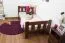 Kinderbett / Jugendbett Kiefer Vollholz massiv Nussfarben A22, inkl. Lattenrost - Abmessung 90 x 200 cm