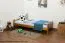 Kinderbett / Jugendbett Kiefer Vollholz massiv Eichefarben A11, inkl. Lattenrost - Abmessung 120 x 200 cm