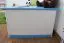 Truhe Kiefer massiv Vollholz weiß blau lackiert 004 – Abmessung 52 x 87 x 46 cm (H x B x T)