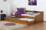 Jugendbett / Funktionsbett Kiefer massiv Vollholz Eichefarben Rustikal 93, inkl. Lattenrost - 90 x 200 cm (B x L)