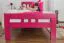 Kinderbett / Jugendbett "Easy Premium Line" K8, Buche Vollholz massiv rosa lackiert - Liegefläche: 90 x 190 cm