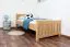 Kinderbett / Jugendbett Buche massiv Vollholz natur 107, inkl. Lattenrost - Abmessung 90 x 200 cm (B x L)