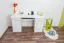 Schreibtisch Kiefer massiv Vollholz weiß lackiert 004 - Abmessung 74 x 136 x 55 cm (H x B x T)