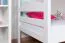 Etagenbett / Stockbett "Easy Premium Line" K18/n, Kopfteil mit Löchern, Buche Vollholz massiv Weiß - 90 x 190 cm, (L x B) teilbar