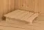 Sauna Tirreni | 38 mm Wandstärke | inkl. 9 kW Bio Ofen mit Steuergerät | Nordische Fichte | 159 x 159 x 210 cm | 2 Superior Liegen | mit Klarglas Tür