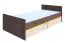 Einzelbett / Gästebett Kerema 07, Farbe: Nuss / Ulme / Gelb - Liegeflläche: 90 x 200 cm (B x L)
