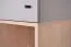 Schrank, Regal mit 7 offenen Fächern, Jugendzimmerschrank, 195 x 45 x 40 cm, Eiche / Grau, 1 Tür und 2 Schubladen, ABS-Kanten