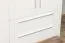 Drehtürenschrank / Kleiderschrank mit Rahmen Siumu 27, Farbe: Weiß / Weiß Hochglanz - 226 x 142 x 60 cm (H x B x T)