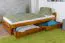 Kinderbett / Jugendbett Kiefer Vollholz massiv Eichefarben A9, inkl. Lattenrost - Abmessung 90 x 200 cm 