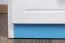 Kommode Kiefer massiv Vollholz weiß blau lackiert 007 - Abmessung 74 x 40 x 47 cm (H x B x T)