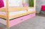 Kinderbett / Hausbett Kiefer Vollholz massiv natur D3, Schublade: Rosa, inkl. Lattenrost - Liegefläche: 80 x 160 cm (B x L)