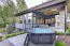 Pool aus Kiefernholz Sunnydream 04, Natur, 5,30 x 1,36 Meter, inklusive Premium Filteranlage, Filtermedium, Poolleiter, Poolfolie, Boden- und Wandvlies, Edelstahl-Eckverbindungen