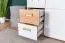 Jugendzimmer - Kommode Dennis 06, Farbe: Esche / Weiß - Abmessungen: 100 x 80 x 40 cm (H x B x T)