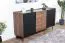 Kommode Mairenke 05, Farbe: Walnuss / Schwarz matt - Abmessungen: 79 x 150 x 40 cm (H x B x T)